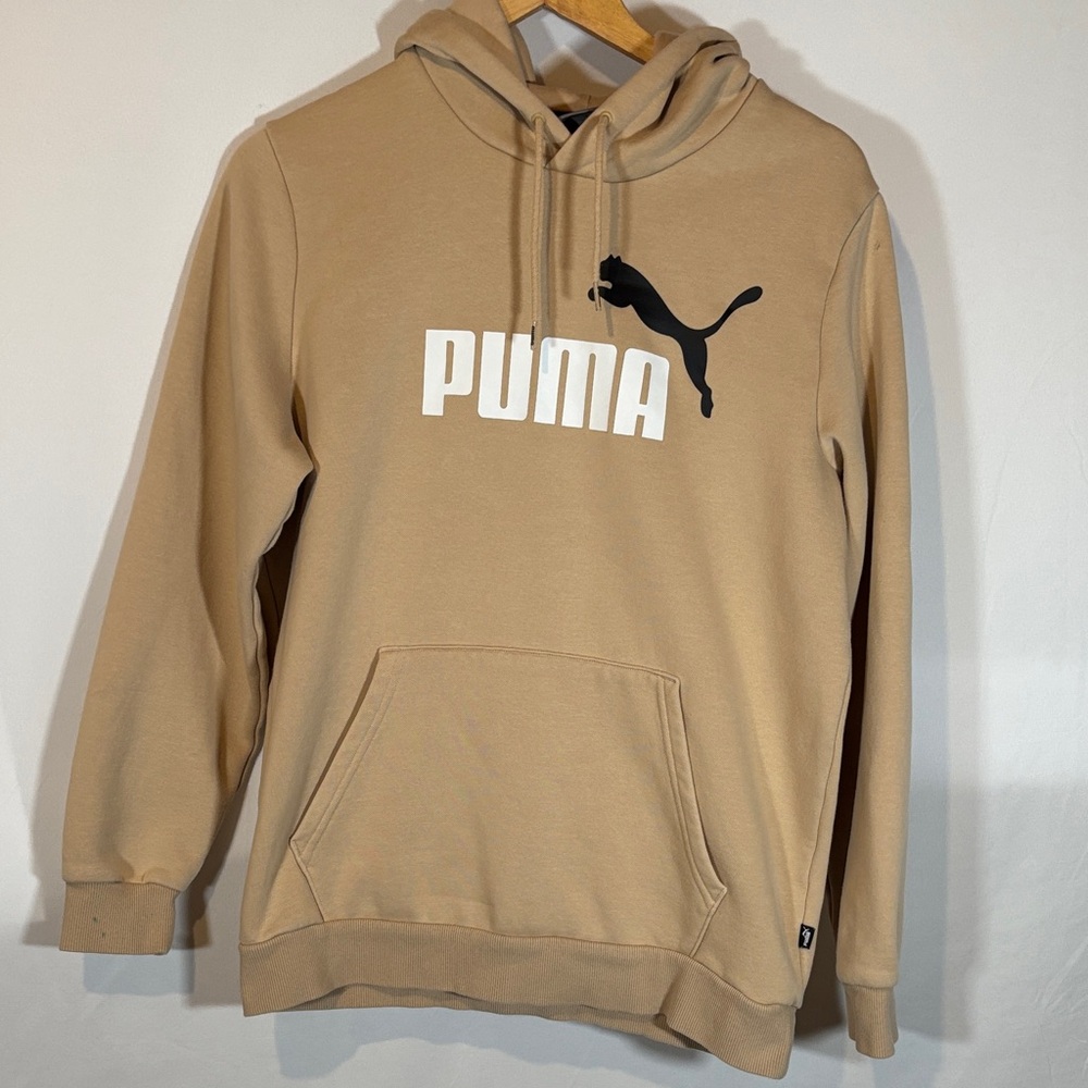 PUMA Men's Beige Hoodie with Logo